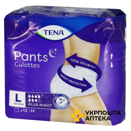 Підгузки-трусики Тена Пантс Плюс Найт large (L) №12 Essity Hygiene and Health (Швеція)