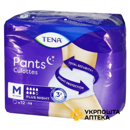 Підгузки-трусики Тена Пантс Плюс Найт medium (M) №12 Essity Hygiene and Health (Швеція)