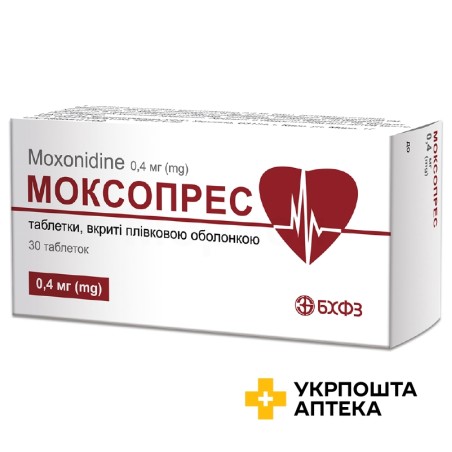 Моксопрес табл. 0,4 мг №30 Борщагівський ХФЗ (Україна)