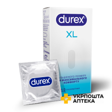 Презервативи латексні з силіконовою змазкою Durex® XL (тонкі, збільшеного розміру), 12 шт. Reckitt Benckiser Healthcare (Великобританія)