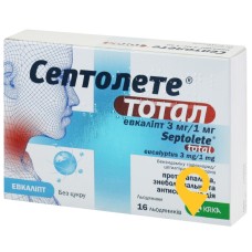 Септолете тотал льодяники 3 мг + 1 мг евкаліпт №16 КРКА (Словенія)