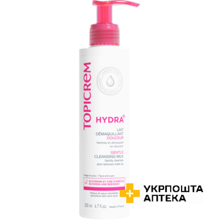 Молочко для обличчя Topicrem Hydra+ ніжне очищувальне, 200 мл Lab. NIGY (Франція)