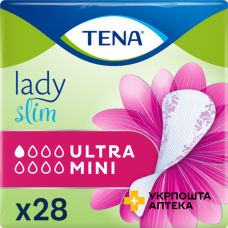 Прокладки урологічні TENA Lady Slim Ultra Mini 28 шт. Essity Slovakia, s.r.o. (Словакія)