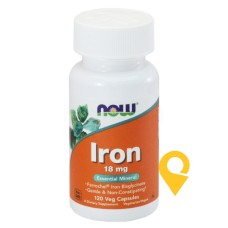 Залізо капс. 18 мг №120 NOW FOODS (США)