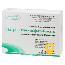 Натрію тіосульфат р-н д/ін. 300 мг/мл 5.мл №10 Біолік Фарма (Україна)