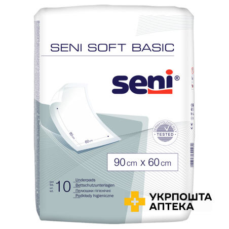 Пелюшки гігієнічні SENI SOFT Basic 90х60 см. №10 Torunskie ZMO (Польща)