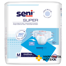 Підгузки для дорослих SENI SUPER medium №10 Torunskie ZMO (Польща)