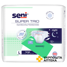 Підгузки для дорослих SENI SUPER TRIO large №10 Torunskie ZMO (Польща)