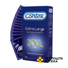 Презервативи латексні з силіконовою змазкою CONTEX® Extra Large (збільшеного розміру), 12 шт. Reckitt Benckiser Healthcare (Великобританія)