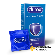 Презервативи латексні з силіконовою змазкою DUREX® Extra Safe (потовщені для максимальної надійністі), 12 шт. Reckitt Benckiser Healthcare (Великобританія)