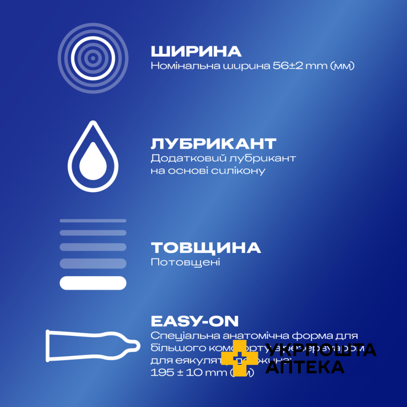 Презервативи латексні з силіконовою змазкою DUREX® Extra Safe (потовщені для максимальної надійністі), 12 шт. Reckitt Benckiser Healthcare (Великобританія)