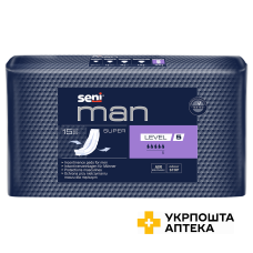 Прокладки урологічні SENI MAN SUPER LEVEL 5 №15 Torunskie ZMO (Польща)