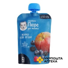 Гербер пюре яблуко з лісовими ягодами пауч упаковка 150 г Nestle Polska (Польща)