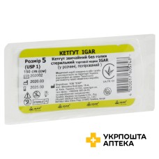 Кетгут звичайний без голки стерильний Ігар розмір 5 Ігар (Україна)