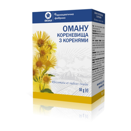 Оману кореневища з коренями по 50 г у пачках з внутрішнім пакетом Віола (Україна)