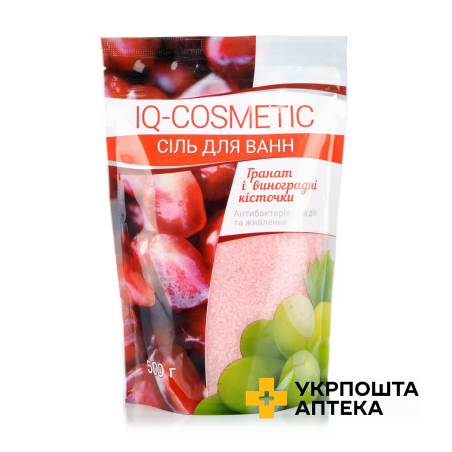 Сіль для ванн IQ-Cosmetic Гранат та виноградні кісточки, 500 г Карапуз (Україна)