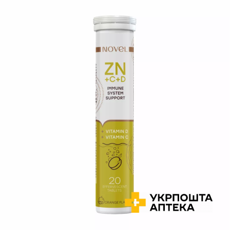 Вітаміни шипучі NOVEL Vitamin C + Zinc + D №20 Innopharma (Словацька Республіка)