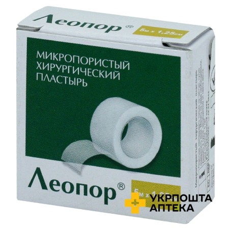 Пластир Леопор 5 м * 1,25 см, б/катушки 3H Medical (Китай)