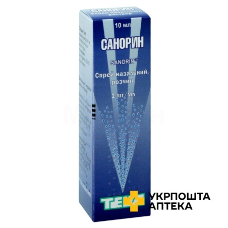 Санорин спрей назал. 0,1 % 10.мл Teva Czech Industries s.r.o. (Чеська Республіка)