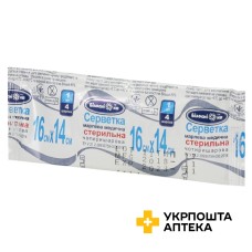 Серветка марлева стерильна 16 см * 14 см, 8 см * 4 см, тип 17, 4-х шарова УКРМЕДТЕКСТИЛЬ ООО (Україна)