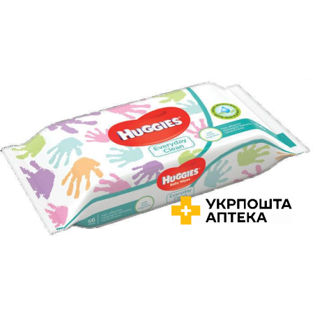 Серветки вологі Huggies Everyday №56 Кімберлі-Кларк (Великобританія)