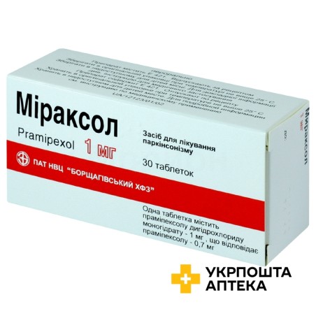 Міраксол табл. 1 мг №30 Борщагівський ХФЗ (Україна)