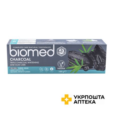 Зубна паста BioMed 100 мл Charcoal (Активоване вугілля) STS Holding Group (Болгарія)