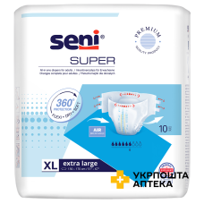 Підгузки для дорослих SENI SUPER extra large №10 Torunskie ZMO (Польща)