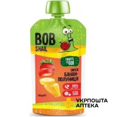 Пюре фруктове Равлик Боб 120 г, Банан-полуниця Еко Снек (Україна)