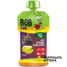 Пюре фруктове Равлик Боб 120 г, Груша-лісова ожина Еко Снек (Україна)