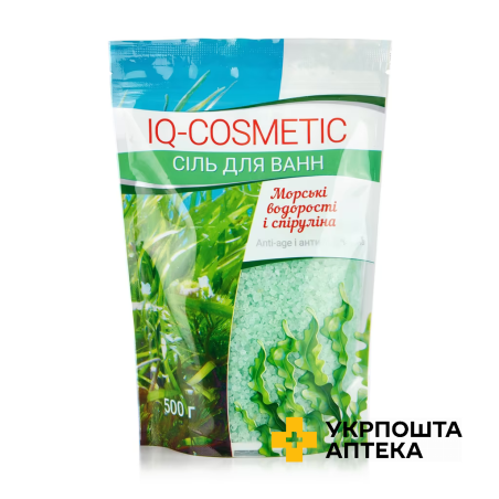 Сіль для ванни IQ Cosmetic Морські водорості і спіруліна, 500 г Карапуз (Україна)