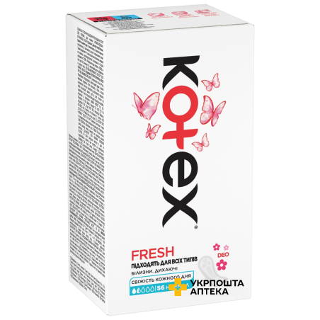 Прокладки гігієнічні Kotex щоденні Normal Deo 56шт. Кімберлі-Кларк (Китай)