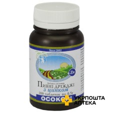 Пивні дріжджі з цинком табл. 500 мг, цинк №100 Красота та Здоров'я (Україна)