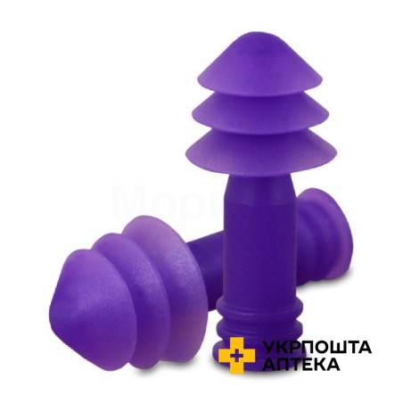 Беруші з силікону Soft Flanged Ear AquaBlock пара, фіолетові McKeon Products (США)