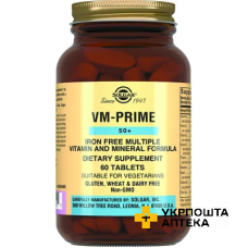 Мультивітамінний та мінеральний комплекс 50+ Solgar VM-Prime 50+ табл. №60 Солгар Вітамін енд Херб (США)
