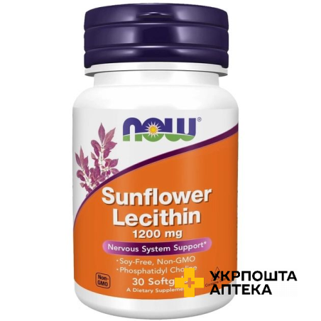 Лецитин соняшниковий (Sunflower Lecithin) Нау (Now) капсули 1200 мг №30 NOW INTERNATIONAL