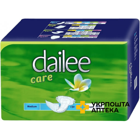Підгузки для дорослих Dailee Care Super Medium повітропроникні №30 Drylock Technologies (Чеська Республіка)