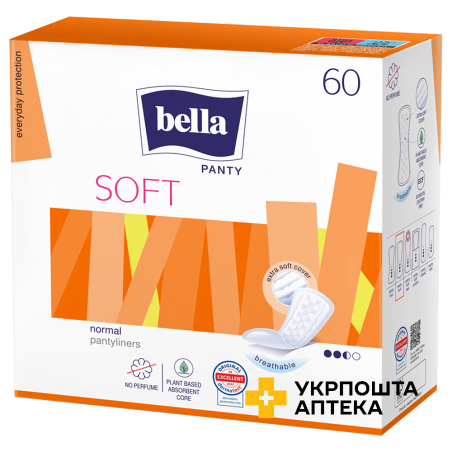 Прокладки гігієнічні щоденні BELLA Panty Soft №60 Torunskie ZMO (Польща)