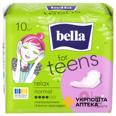 Прокладки гігієнічні BELLA FOR TEENS RELAX normal №10 Torunskie ZMO (Польща)