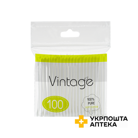 Ватні палички Vintage 100 шт поліетилен Гютерсон (Туреччина)