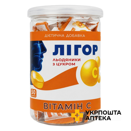 ЛІГОР льодяники з цукром Вітамін C №50 Красота та Здоров'я (Україна)