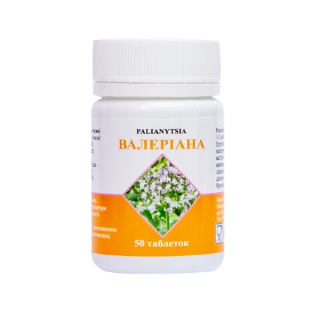 Валеріана табл. 50 мг банка пластик., тм Паляниця №50 Біо Лайт (Україна)