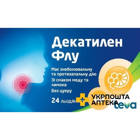 Декатилен Флу льодяники 8,75 мг №24 Тева (Іспанія)