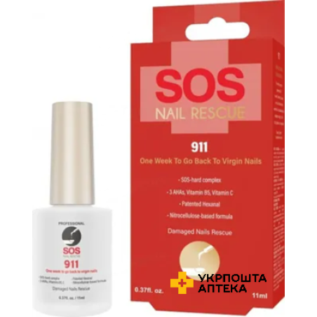 Засіб для нігтів Sos Nail Rescue 911 Тиждень для відновлення нігтів, 11 мл BLASS EUROPE (Польща)