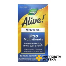 Alive! Мультивітаміни Один раз на день д/чоловіків 50+ Ультра 60табл Nature's Way Products