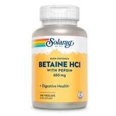Бетаїн гідрохлорид + пепсин Solaray капс. 650 мг, High Potency №100 НУТРАСЬЮТИКАЛ КОРПОРЕЙШН (США)