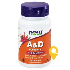 Нав Вітамін А і Д 1000/400МО капс. №100 NOW FOODS