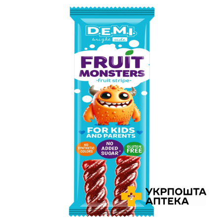 Пастила фруктова Fruit Monsters з соком малини, 15 г Салекс Абсолют (Україна)
