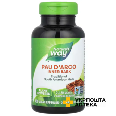 По д'арко Nature's Way Pau d'Arco внутренняя кора, 2180 мг веган. капс. №180 Nature’s Way Products (США)