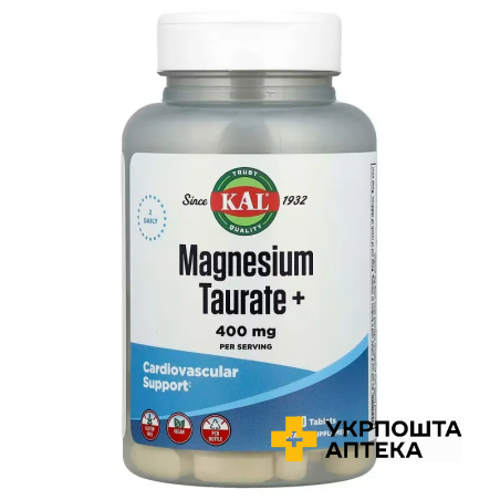 Таурат магнію+ KAL Magnesium Taurate+ 400 мг табл. 200 мг №90 KAL Nutritional (США)